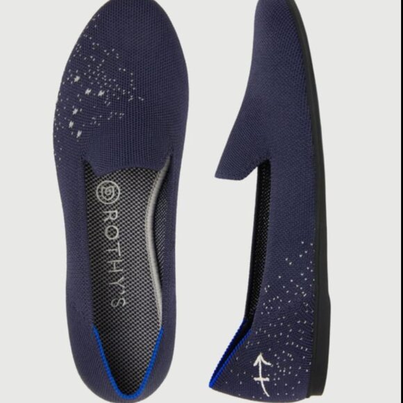 Rothy's Zodiac Loafers in Sagittarius, Navy and Silver, VGUC, size 8 - Picture 1 of 4